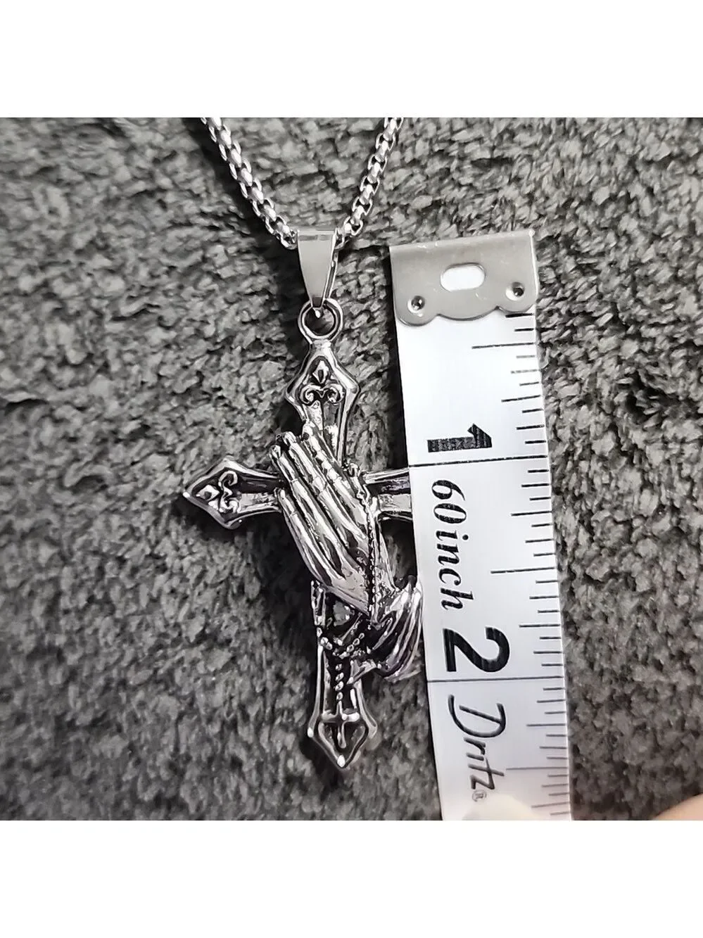 Silvertone Cross Pendant Necklace